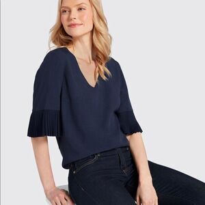 Draper James Pleated Sleeve Blouse
